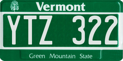 VT license plate YTZ322