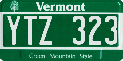 VT license plate YTZ323