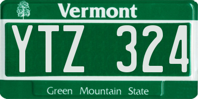 VT license plate YTZ324