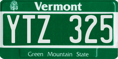 VT license plate YTZ325