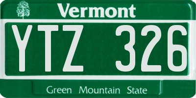 VT license plate YTZ326
