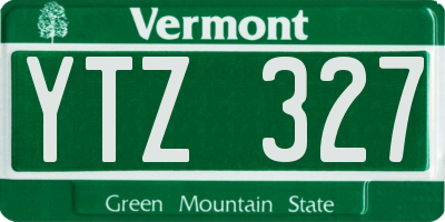 VT license plate YTZ327