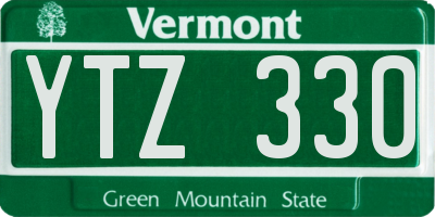 VT license plate YTZ330