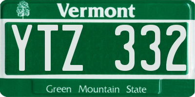 VT license plate YTZ332