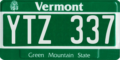 VT license plate YTZ337