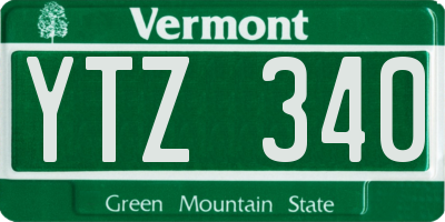 VT license plate YTZ340