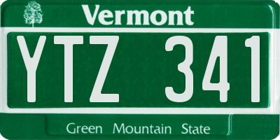 VT license plate YTZ341
