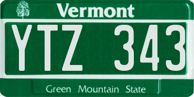 VT license plate YTZ343