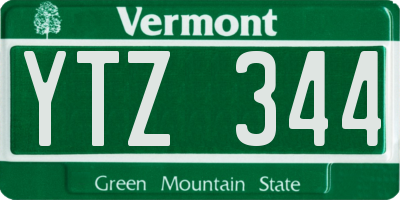 VT license plate YTZ344