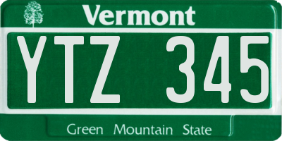 VT license plate YTZ345