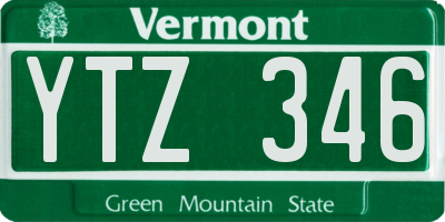 VT license plate YTZ346
