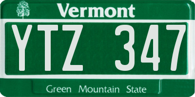 VT license plate YTZ347