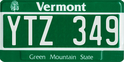 VT license plate YTZ349
