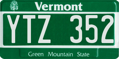 VT license plate YTZ352