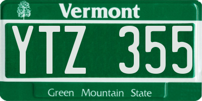 VT license plate YTZ355