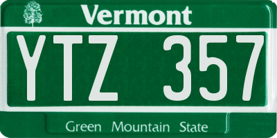 VT license plate YTZ357