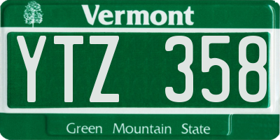 VT license plate YTZ358