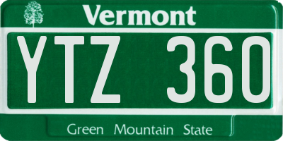 VT license plate YTZ360