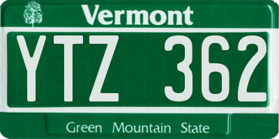 VT license plate YTZ362