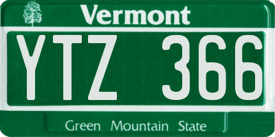 VT license plate YTZ366
