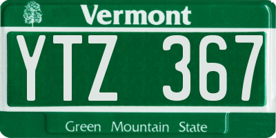 VT license plate YTZ367