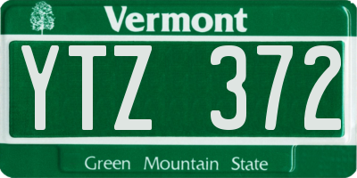 VT license plate YTZ372