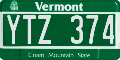 VT license plate YTZ374
