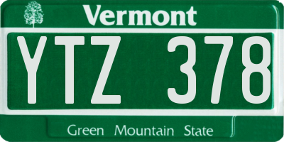 VT license plate YTZ378