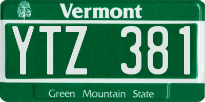 VT license plate YTZ381