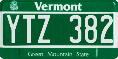 VT license plate YTZ382