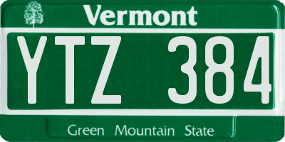 VT license plate YTZ384