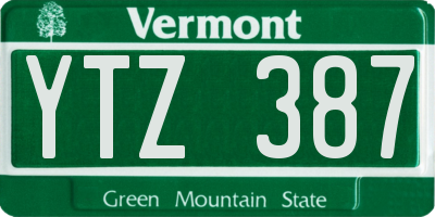VT license plate YTZ387