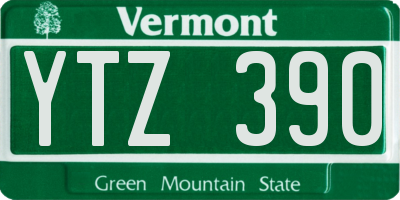 VT license plate YTZ390