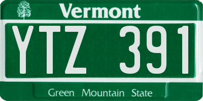 VT license plate YTZ391