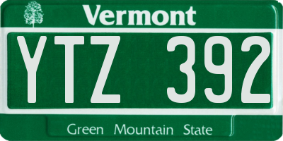 VT license plate YTZ392