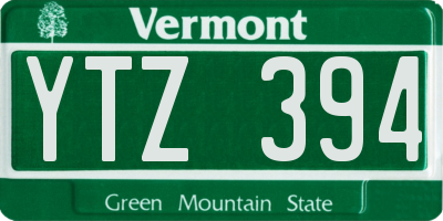 VT license plate YTZ394