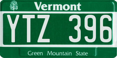 VT license plate YTZ396