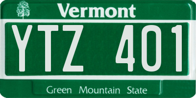 VT license plate YTZ401