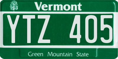 VT license plate YTZ405