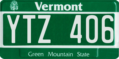 VT license plate YTZ406