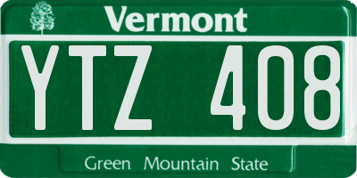 VT license plate YTZ408