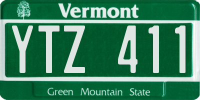VT license plate YTZ411