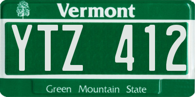 VT license plate YTZ412