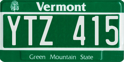 VT license plate YTZ415