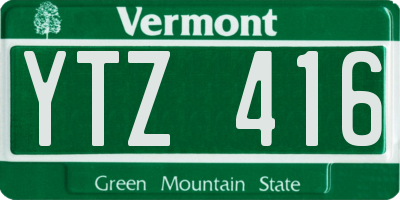 VT license plate YTZ416