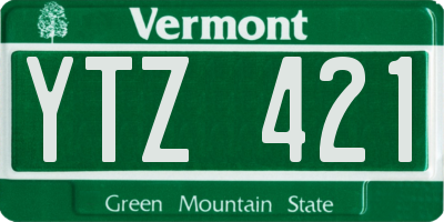 VT license plate YTZ421