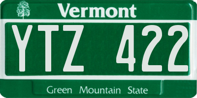 VT license plate YTZ422