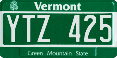 VT license plate YTZ425