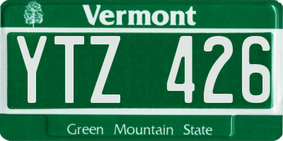 VT license plate YTZ426