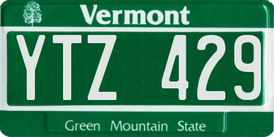 VT license plate YTZ429